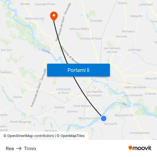 Rea to Trovo map