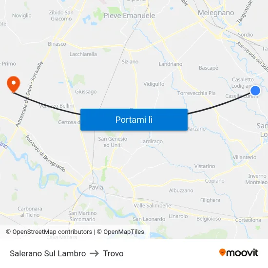 Salerano Sul Lambro to Trovo map