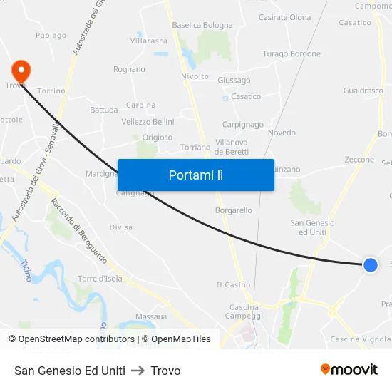 San Genesio Ed Uniti to Trovo map