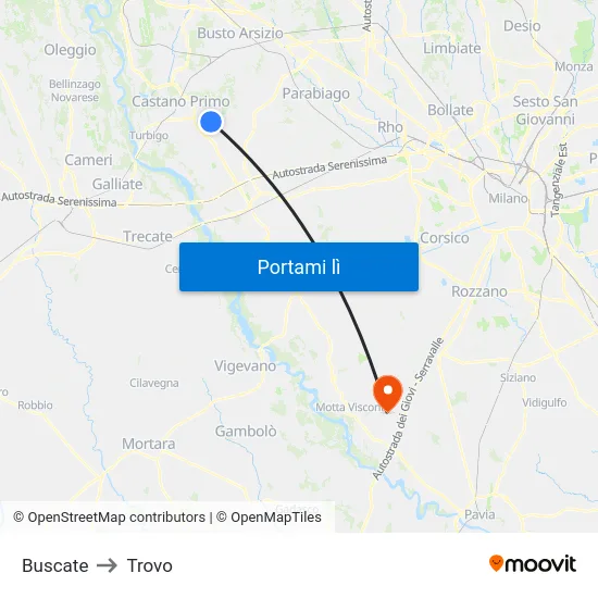 Buscate to Trovo map