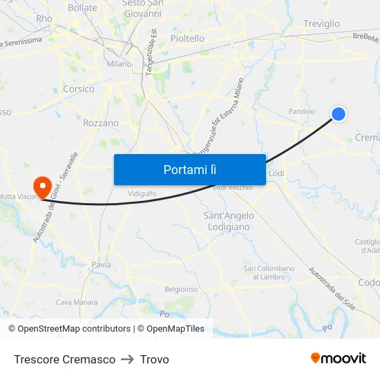 Trescore Cremasco to Trovo map