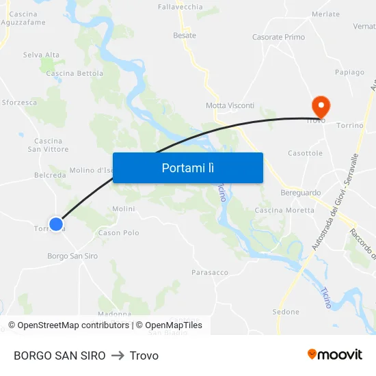 BORGO SAN SIRO to Trovo map