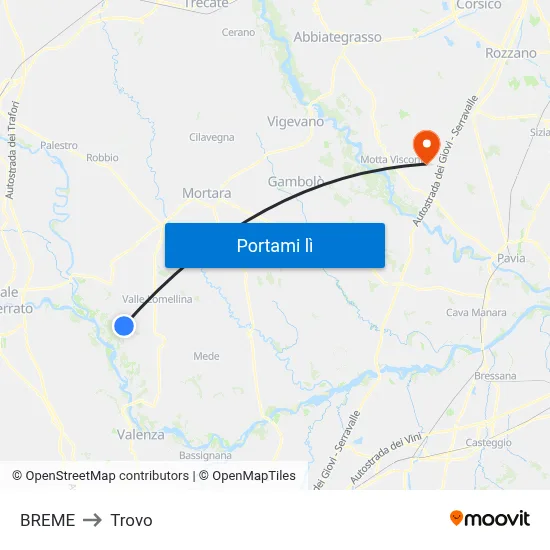 BREME to Trovo map