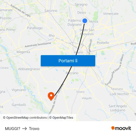 MUGGI? to Trovo map
