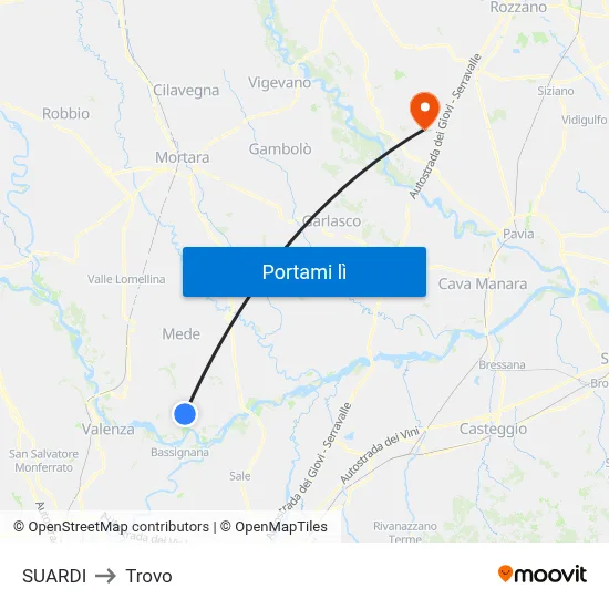 SUARDI to Trovo map