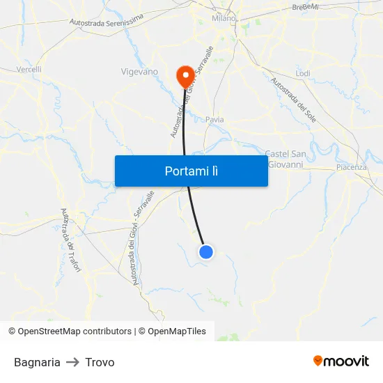 Bagnaria to Trovo map