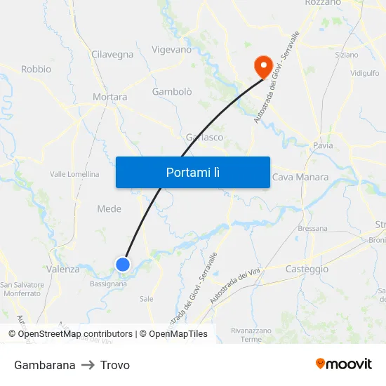 Gambarana to Trovo map