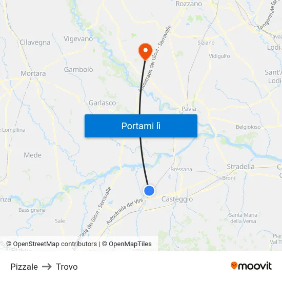Pizzale to Trovo map