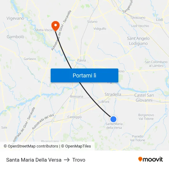 Santa Maria Della Versa to Trovo map