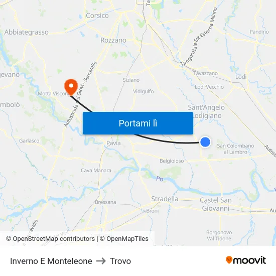 Inverno E Monteleone to Trovo map