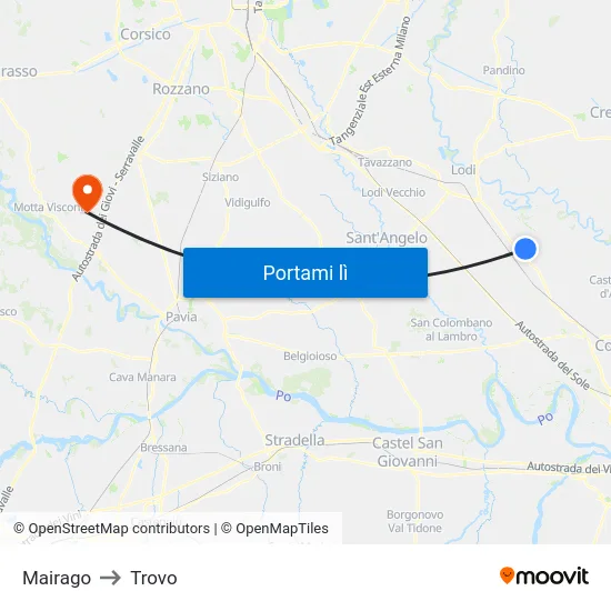 Mairago to Trovo map