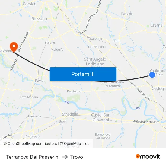 Terranova Dei Passerini to Trovo map