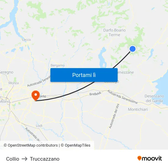 Collio to Truccazzano map