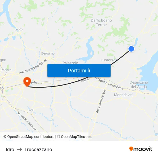 Idro to Truccazzano map