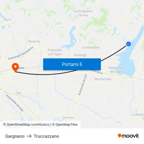 Gargnano to Truccazzano map
