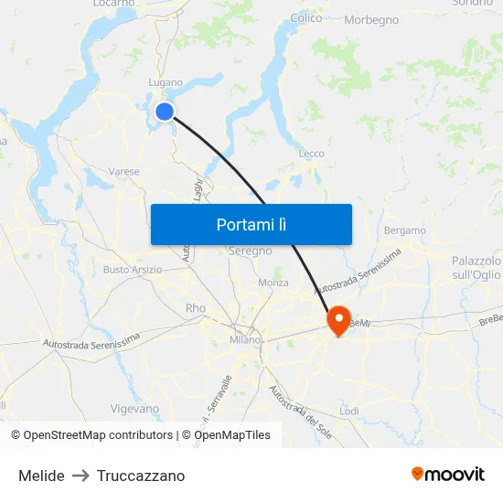 Melide to Truccazzano map