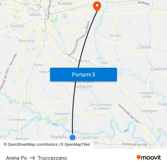 Arena Po to Truccazzano map