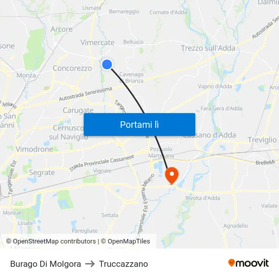 Burago Di Molgora to Truccazzano map