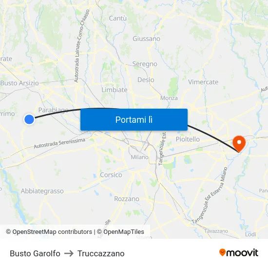 Busto Garolfo to Truccazzano map
