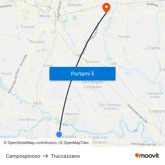 Campospinoso to Truccazzano map