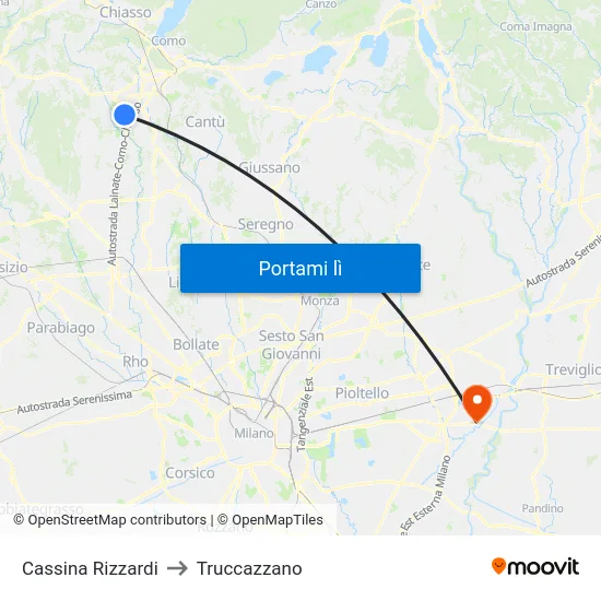 Cassina Rizzardi to Truccazzano map