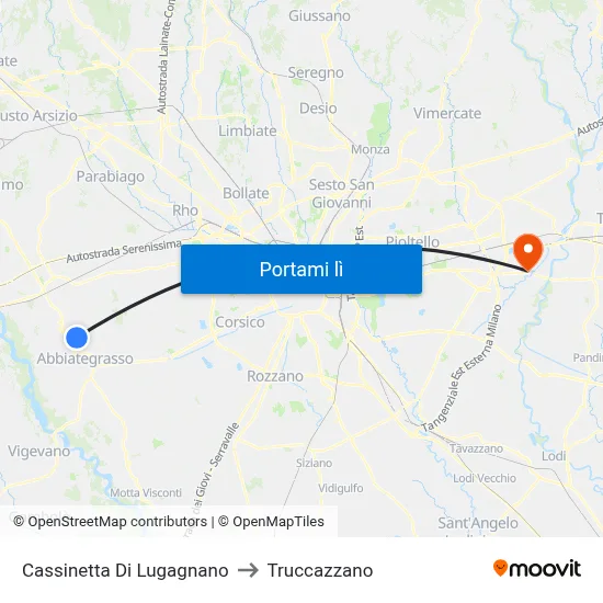 Cassinetta Di Lugagnano to Truccazzano map