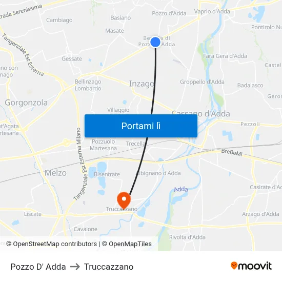 Pozzo D' Adda to Truccazzano map