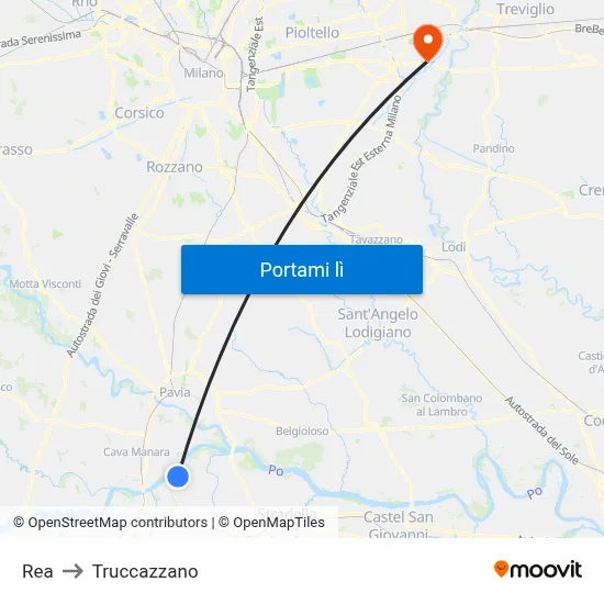 Rea to Truccazzano map
