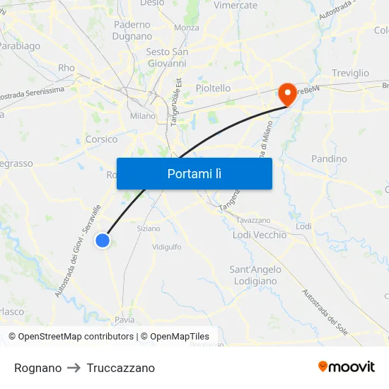 Rognano to Truccazzano map