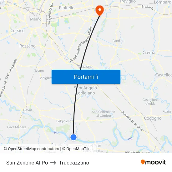 San Zenone Al Po to Truccazzano map