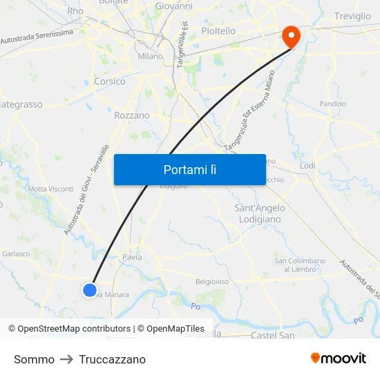 Sommo to Truccazzano map