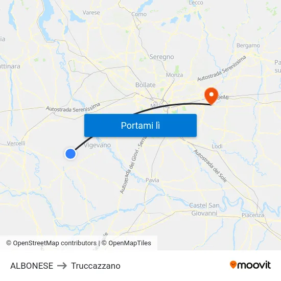 ALBONESE to Truccazzano map