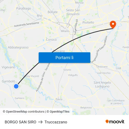 BORGO SAN SIRO to Truccazzano map