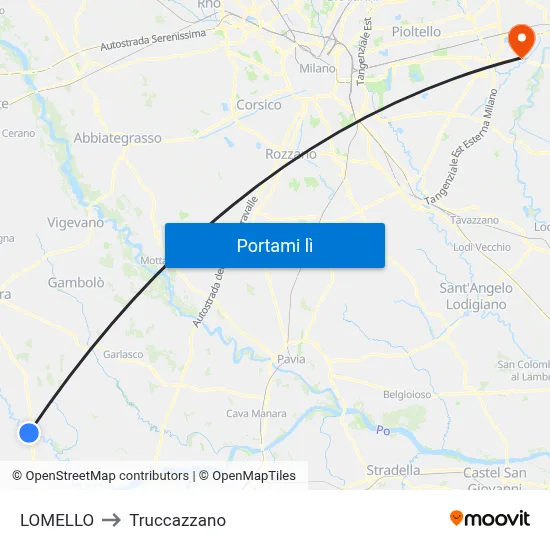LOMELLO to Truccazzano map