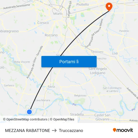 MEZZANA RABATTONE to Truccazzano map