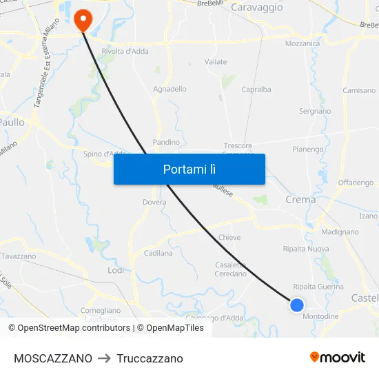 MOSCAZZANO to Truccazzano map