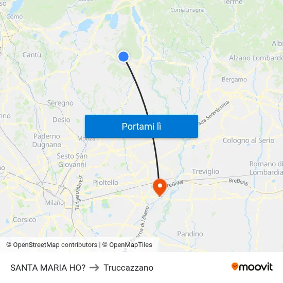 SANTA MARIA HO? to Truccazzano map