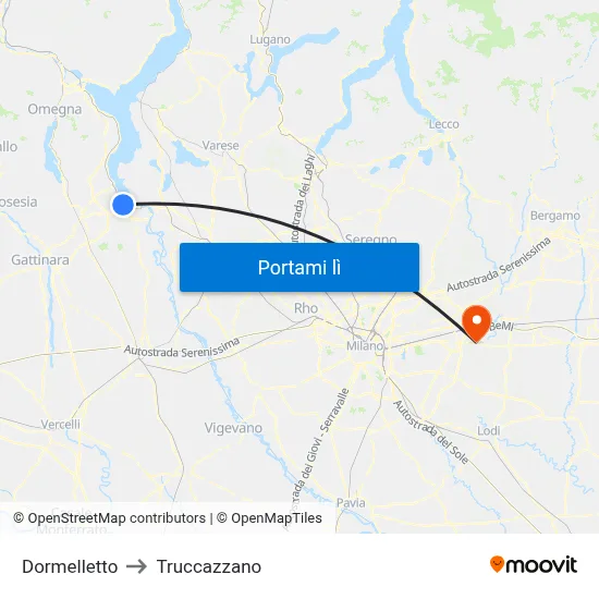 Dormelletto to Truccazzano map