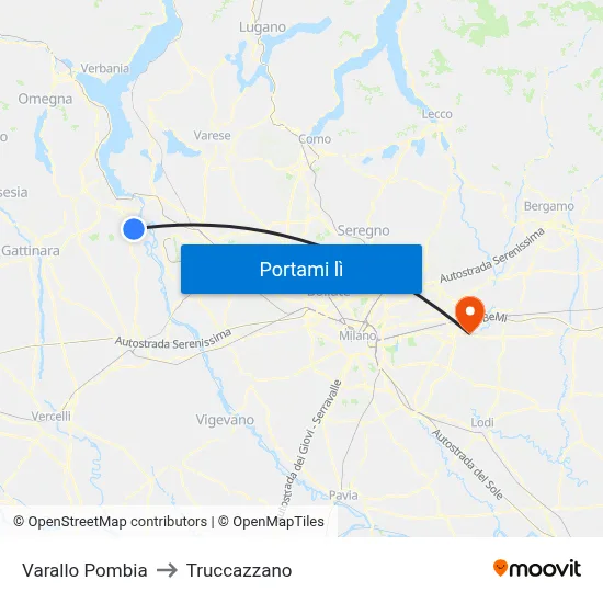 Varallo Pombia to Truccazzano map