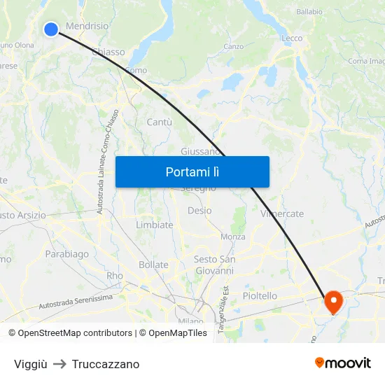 Viggiù to Truccazzano map