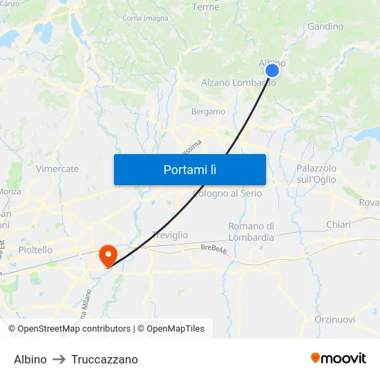 Albino to Truccazzano map
