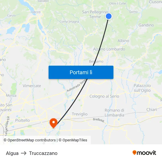 Algua to Truccazzano map