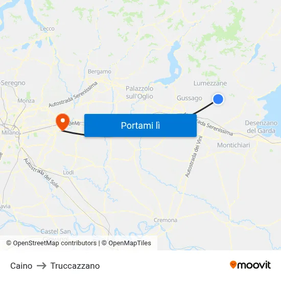 Caino to Truccazzano map