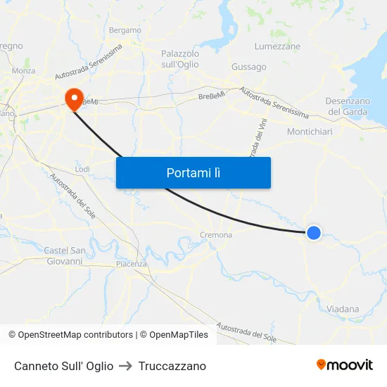 Canneto Sull' Oglio to Truccazzano map