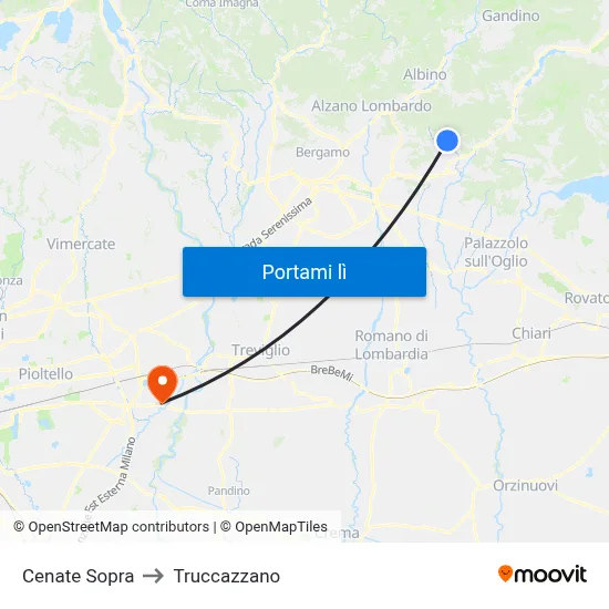 Cenate Sopra to Truccazzano map