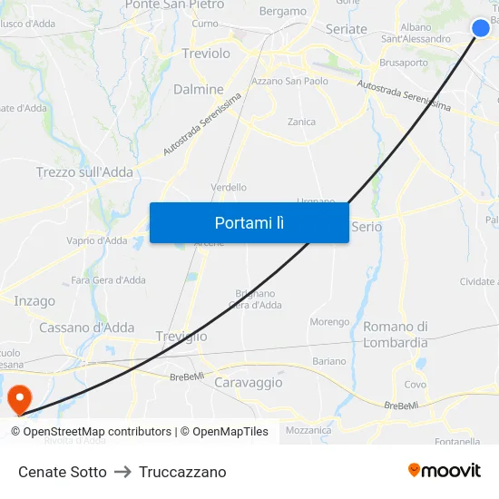 Cenate Sotto to Truccazzano map