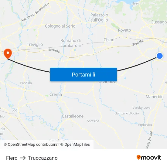 Flero to Truccazzano map