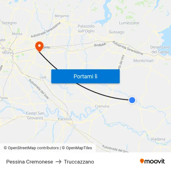 Pessina Cremonese to Truccazzano map