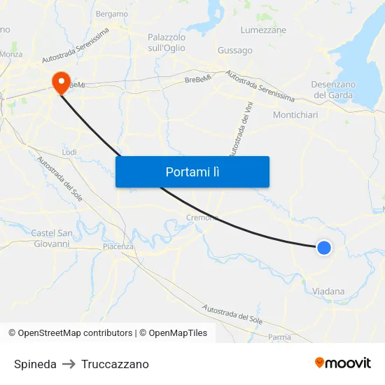 Spineda to Truccazzano map