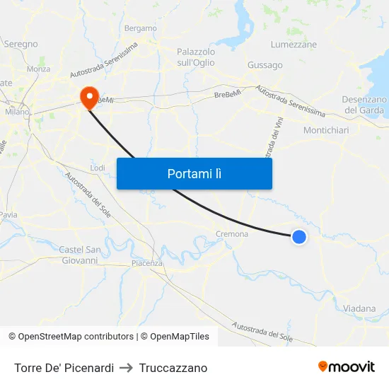 Torre De' Picenardi to Truccazzano map